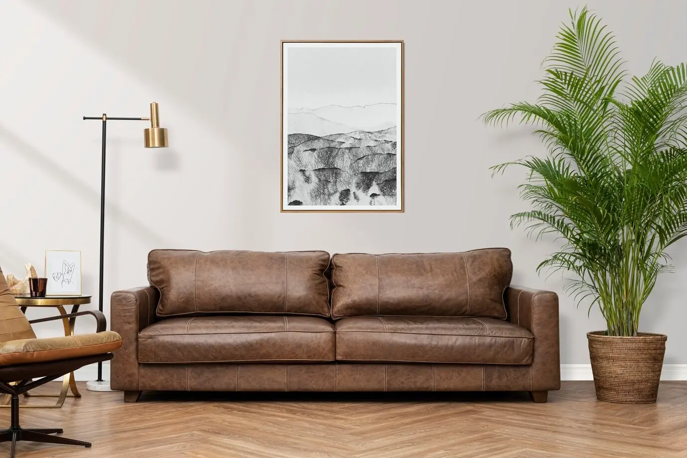 Wohnzimmer-Inneneinrichtung im luxuriösen Industriestil